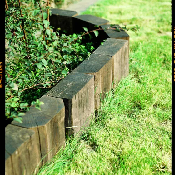 Bille neuve en chêne pour bordure de jardin - A poser verticalement