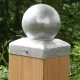 Chapeaux (ou Couvercles) pour poteaux en bois, en forme de boule - Acier zingué - 90 x 90 mm