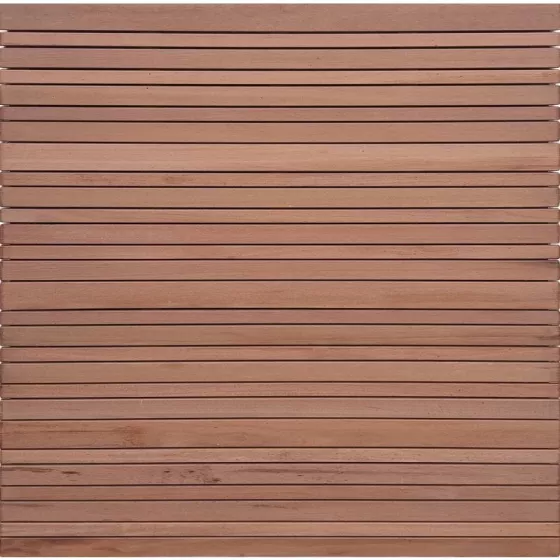 Ecran de jardin "Moderne N°52" en bois exotique Bangkirai, lamelles Rhombus (L. 180 cm - H. 180 cm)