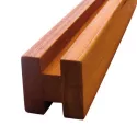 Poteaux carrés rainurés de 23 mm, en bois exotique Padouk: début - milieu - angle