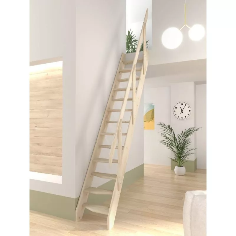 Echelle de meunier 1 rampe sapin massif - Escaliers