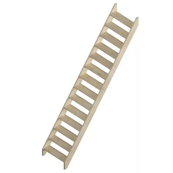 Escalier classique en sapin FSC®, en kit - Modèle "Cottage" (Taille M)