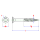 Vis à panneaux PFS+ , Tête fraisée, zingué jaune, T25