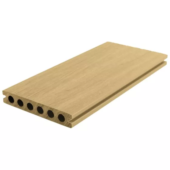 Lame de terrasse en bois composite (WPC) - creuse  - Red Cedar (face lisse) - 23 x 138 x 4000 mm