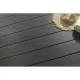 Lame de terrasse en bois composite (WPC) - creuse  - Dark Grey (face lisse) - 23 x 138 x 4000 mm