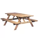 Table pique-nique "Gdansk", Longueur de 180 cm (pour 4 personnes), en sapin blanc autoclavé (Classe 3)