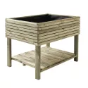 Potager rectangulaire sur pieds "Horizon paprika", grand format (Hauteur de 87 cm) en pin autoclavé (Classe 3)