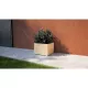 Bac à fleurs, modèle "Mélèze", idéal pour balcons et terrasses, format carré, 50 x 50 x 37,5 cm