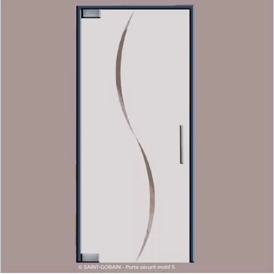 Porte en verre d'expo  - Design motif "S" Porte en verre d'expo  - Design motif "S"